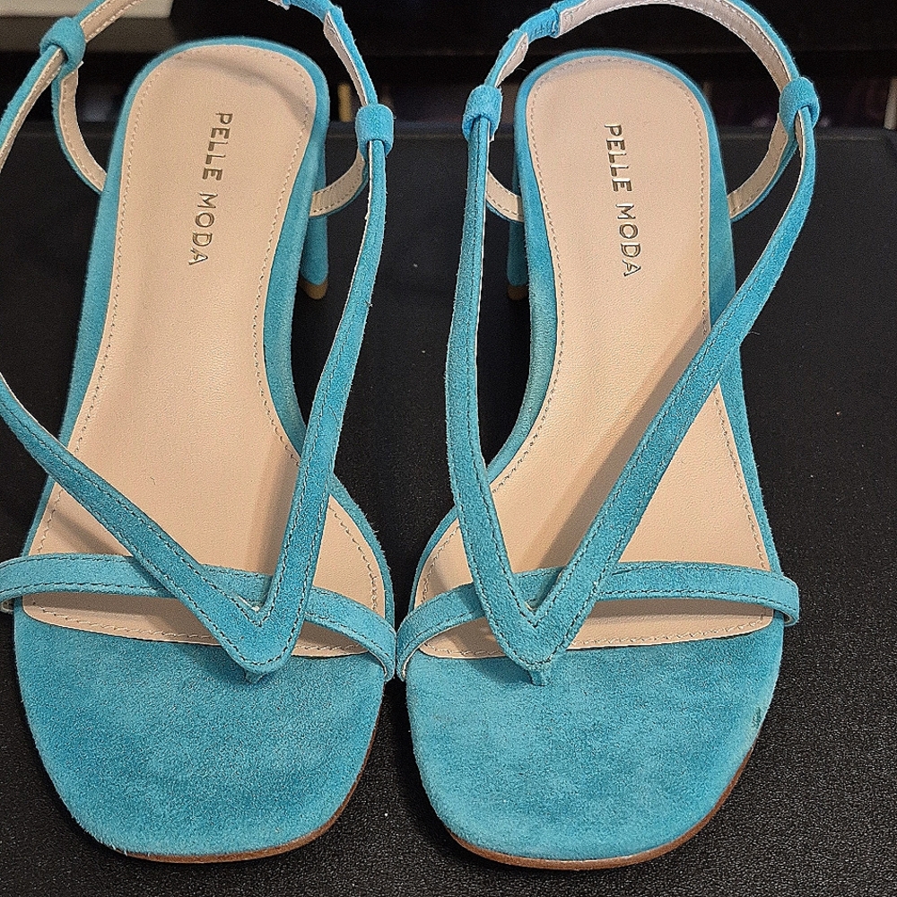 BNWT Pelle Moda Aqua kid suede thong sandals with straps. Size 6.